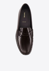 Logo-Plaque Leather Loafers