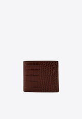 Bi-Fold Crocodile-Print Wallet