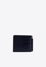 Crocodile-Printed Leather Wallet