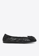 Bow-Embellished Ballet Flats