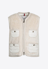 Teddy-Effect Zip-Up Gilet