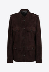 Suede Buttoned Jacket