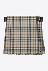 Check-Pattern Wool Mini Skirt