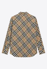 Check-Pattern Long-Sleeved Shirt