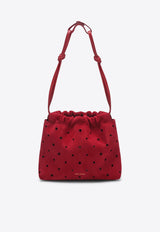 Romy Perforated Suede Pouch Bag