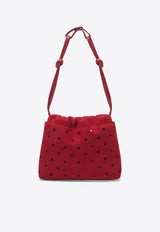 Romy Perforated Suede Pouch Bag