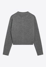 Logo-Embroidered Wool Cardigan