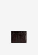 Crocodile-Embossed Leather Cardholder