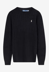 Polo Ralph Lauren Cable Knit Ribbed Knit Sweater Black 211972115007_Black_39617020