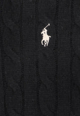 Polo Ralph Lauren Cable Knit Ribbed Knit Sweater Black 211972115007_Black_39617020