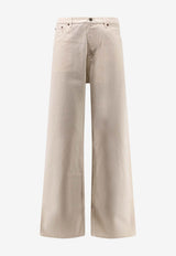 Valentino Stitched Wide-Leg Pants Ivory 8V3DE05CB9WA03_Ivory_42176796