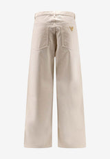 Valentino Stitched Wide-Leg Pants Ivory 8V3DE05CB9WA03_Ivory_42176796
