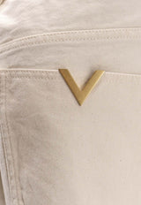 Valentino Stitched Wide-Leg Pants Ivory 8V3DE05CB9WA03_Ivory_42176796