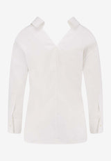 Givenchy Slashed Long-Sleeved Poplin Shirt White BW61JH1634100_White_40017621