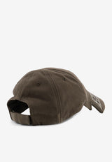 Balenciaga Masking Tape Logo Distressed Baseball Cap Khaki 858087410B22840_KHAKI_44824411