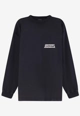 Balenciaga Masking Tape Logo Faded Sweatshirt Black 850404TTVL61041_FADED WASHED BLACK_44824520