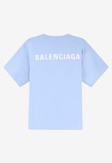 Balenciaga Embroidered Logo T-shirt Light Blue 850990TTVJ14773_LIGHT BLUE/WHITE_44824479