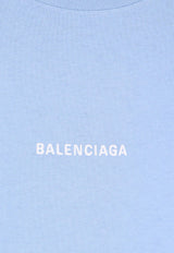 Balenciaga Embroidered Logo T-shirt Light Blue 850990TTVJ14773_LIGHT BLUE/WHITE_44824479