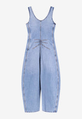 Alaïa Curved Paneled Denim Playsuit Blue AA9U0046D015CA21_CLOUDY BLUE_48013866