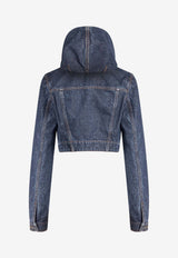 Alaïa Cropped Denim Jacket Blue AA9V0306D014CA24_DOCK BLUE_48013850