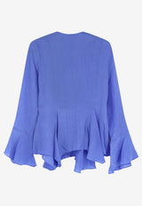 Polo Ralph Lauren Buttoned Flared Blouse Blue 211A96168001_INDIGOSKY_43228942