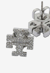 Tory Burch Double T Crystal Paved Earrings Silver 158535042_98ddcd2b-bb15-460e-a710-3cadb0efb70a