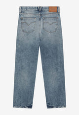 Straight-Leg Washed-Effect Jeans