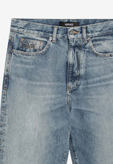 Straight-Leg Washed-Effect Jeans