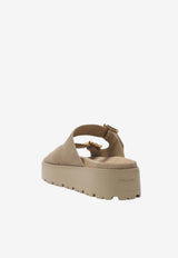 Ecru Suede Sandals
