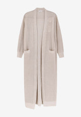 Brunello Cucinelli Ribbed Long Cardigan Beige MST263346CY948_AVENA+BEIGE_40000207