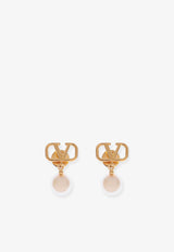 Valentino VLogo Pearl Drop Earrings Gold 8W2J0E36UXM0O3_ORO 18/CREAM_42176808