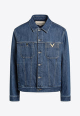 Denim Jacket with V-Logo