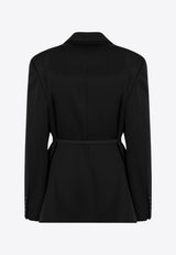 Side-Tie Single-Breasted Blazer