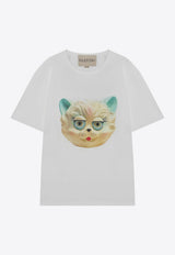 Crewneck T-shirt with Le Chat De La Maison-Print