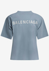 Balenciaga Logo Print Boxy T-shirt Light Blue 850990TTVJ14773_ea4da342-48dc-4074-bd62-1d8c915e116f
