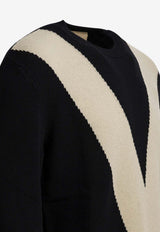 Wool Sweater with Inlaid-V