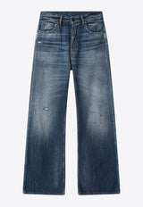 Straight-Leg Washed Jeans