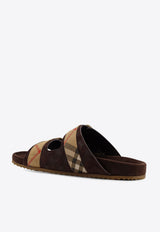 Burberry Double-Buckle Checked Sandals Brown 8118613C1170_SNUG_40017550