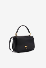 AMI PARIS Paris Paris Glazed Leather Top Handle Bag Black ULL718AL0139001_Black_48013903
