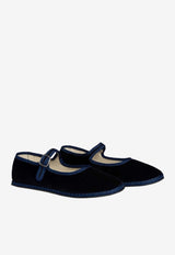 Mary-Jane In Delfina Velvet Ballet Flats