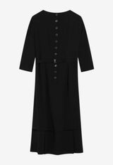 Crewneck Silk-Blend Midi Dress