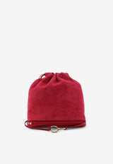 Alaïa Le Pochon Suede Bucket Bag Red AA1L2029CA577424_FRAMBOISE_48136869