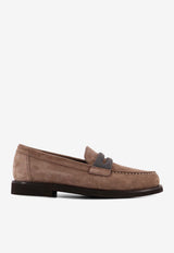 Brunello Cucinelli Monili Embellished Suede Loafers Brown MZSFG3237C8849_SHORE_40000126
