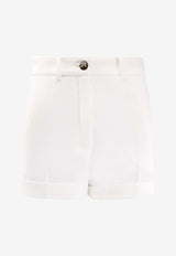 Elisabetta Franchi Turn-Up Mini Shorts Ivory SH00961E2360_Ivory_41973154
