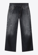 2021M Paint Splatters Straight-Leg Jeans