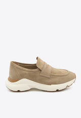 Suede Sneakers with Penny-Strap