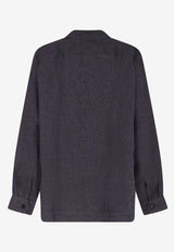 Brunello Cucinelli Linen Buttoned Shirt Gray MF6300648C046_Anthracite_40000083