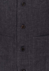 Brunello Cucinelli Linen Buttoned Shirt Gray MF6300648C046_Anthracite_40000083
