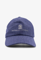 Brunello Cucinelli Logo Embroidered Denim Baseball Cap Denim MH2489850COX54_DENIM PERLA_40000218