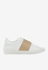 Rockstud Leather Low-Top Sneakers